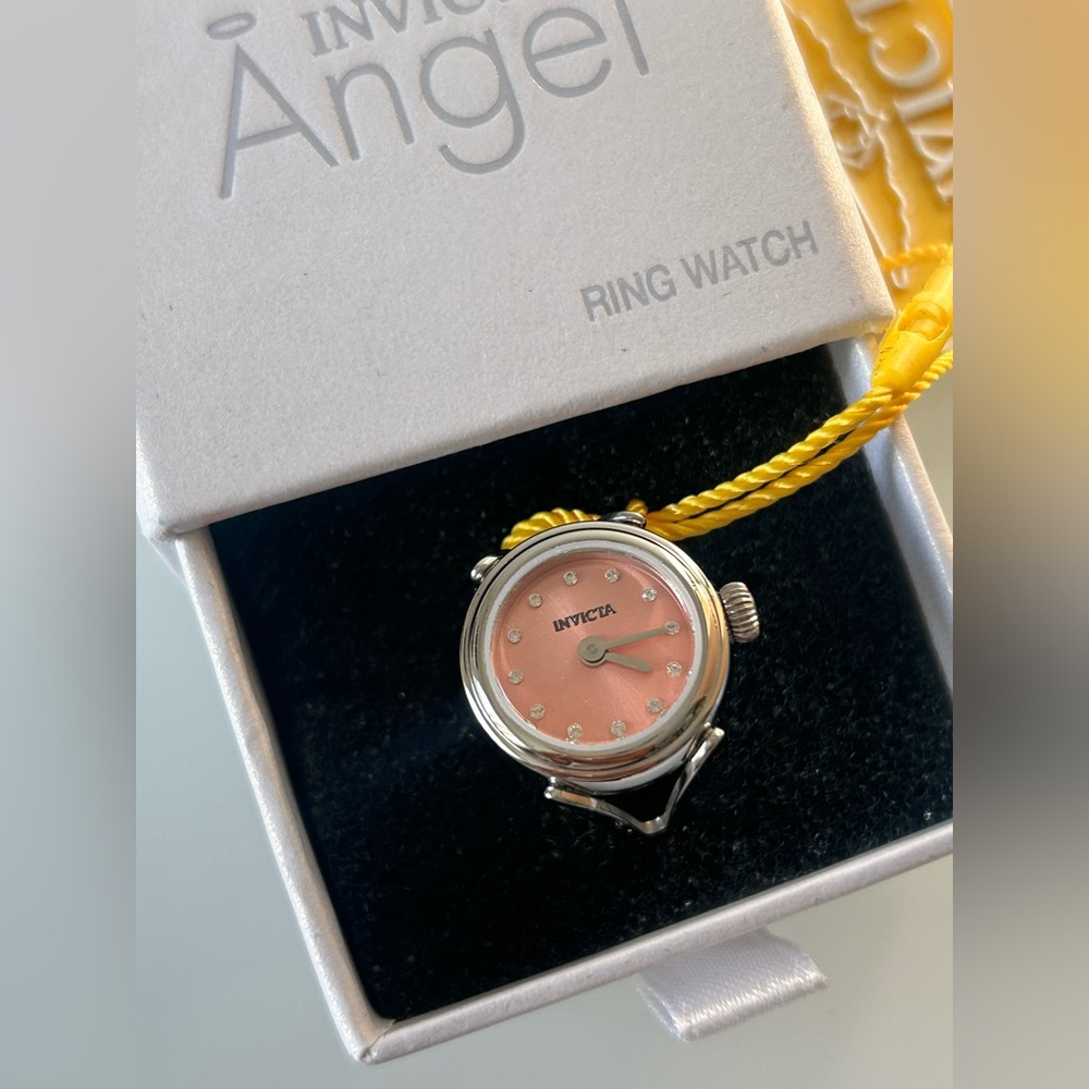 Invicta Pink Silver Watch Ring